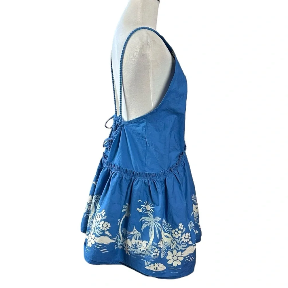 Free People Blue Floral Halter Mini Dress